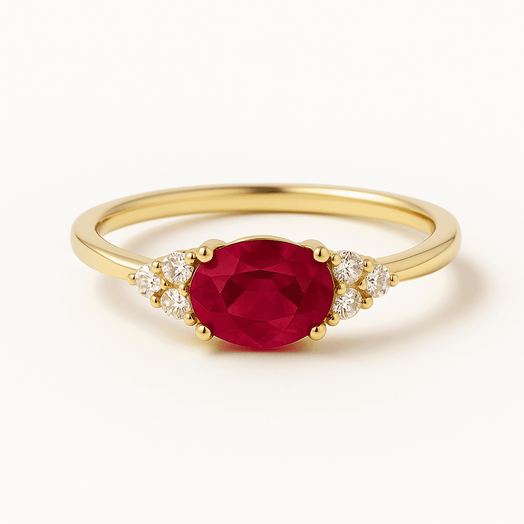 Cherry Bomb | Ruby Stackable Ring in 18ct Yellow Gold