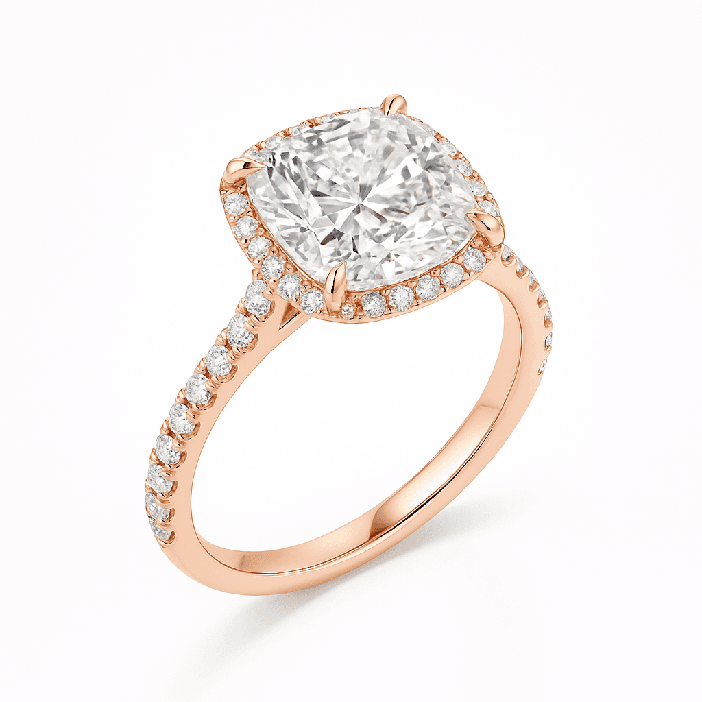 Poppy Cushion | 3ct Diamond Ring in 18ct Rose Gold