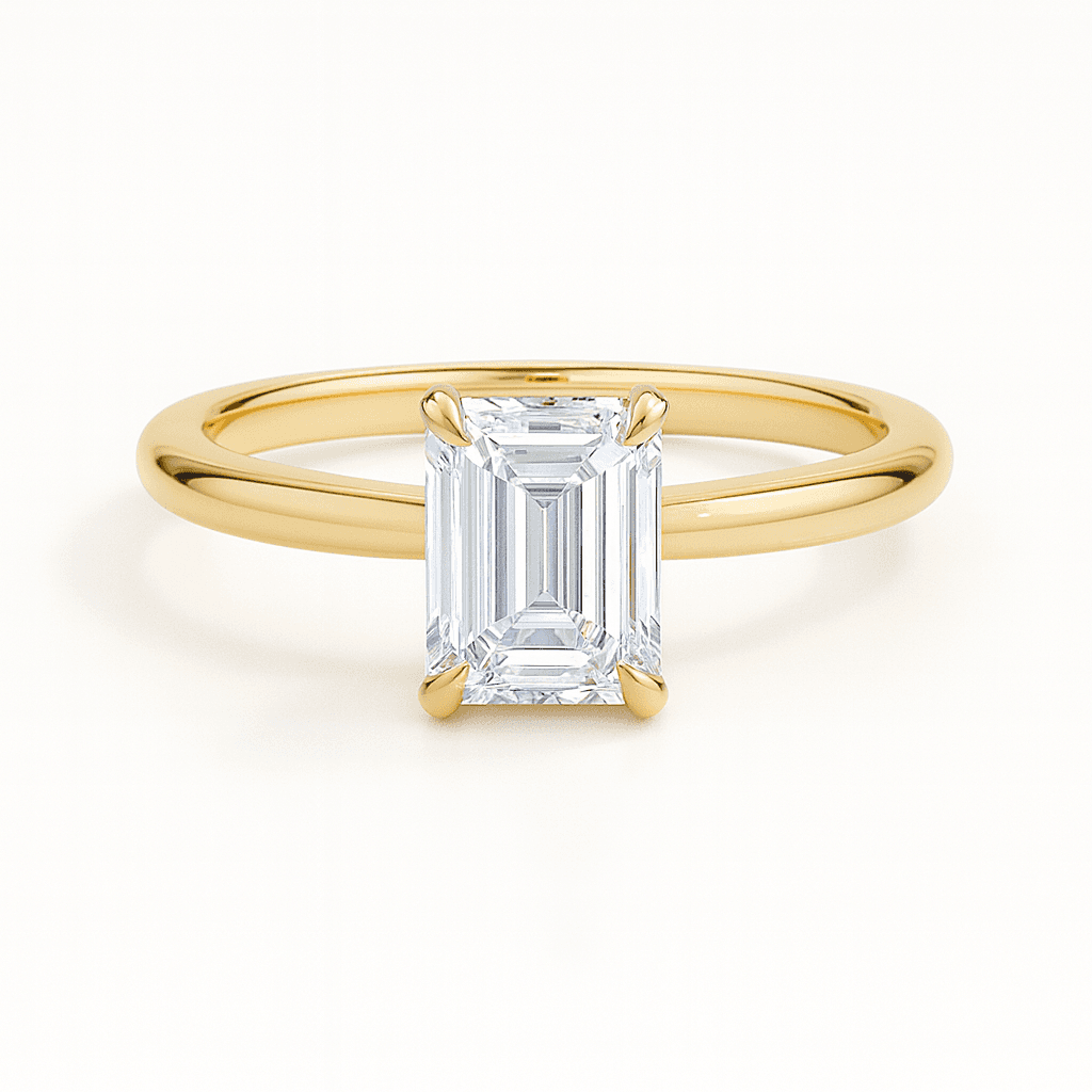 Elodie Emerald Glow Solitaire 1ct Diamond in 9ct Yellow Gold, 18ct Yellow Gold