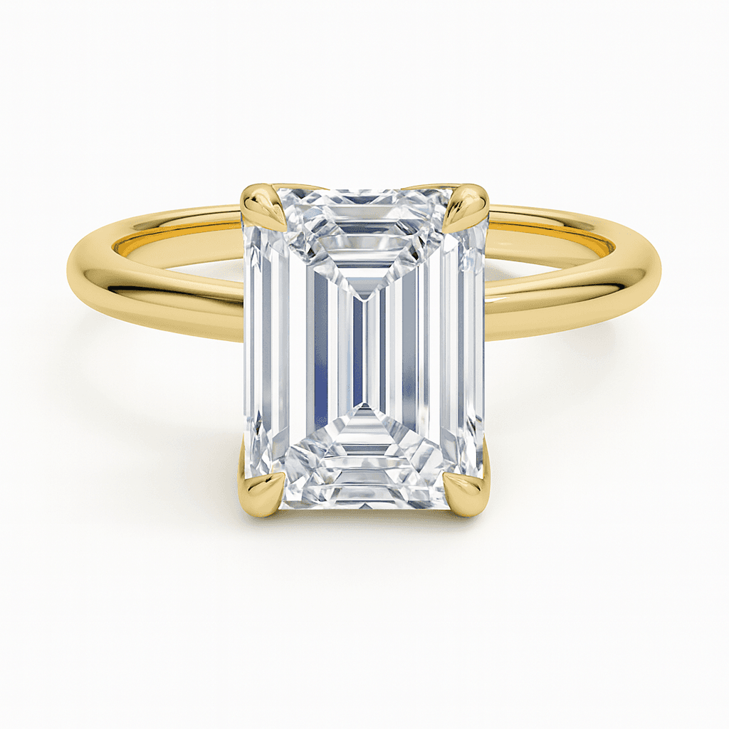 Elodie Emerald Glow Solitaire 3ct Diamond in 9ct Yellow Gold, 18ct Yellow Gold