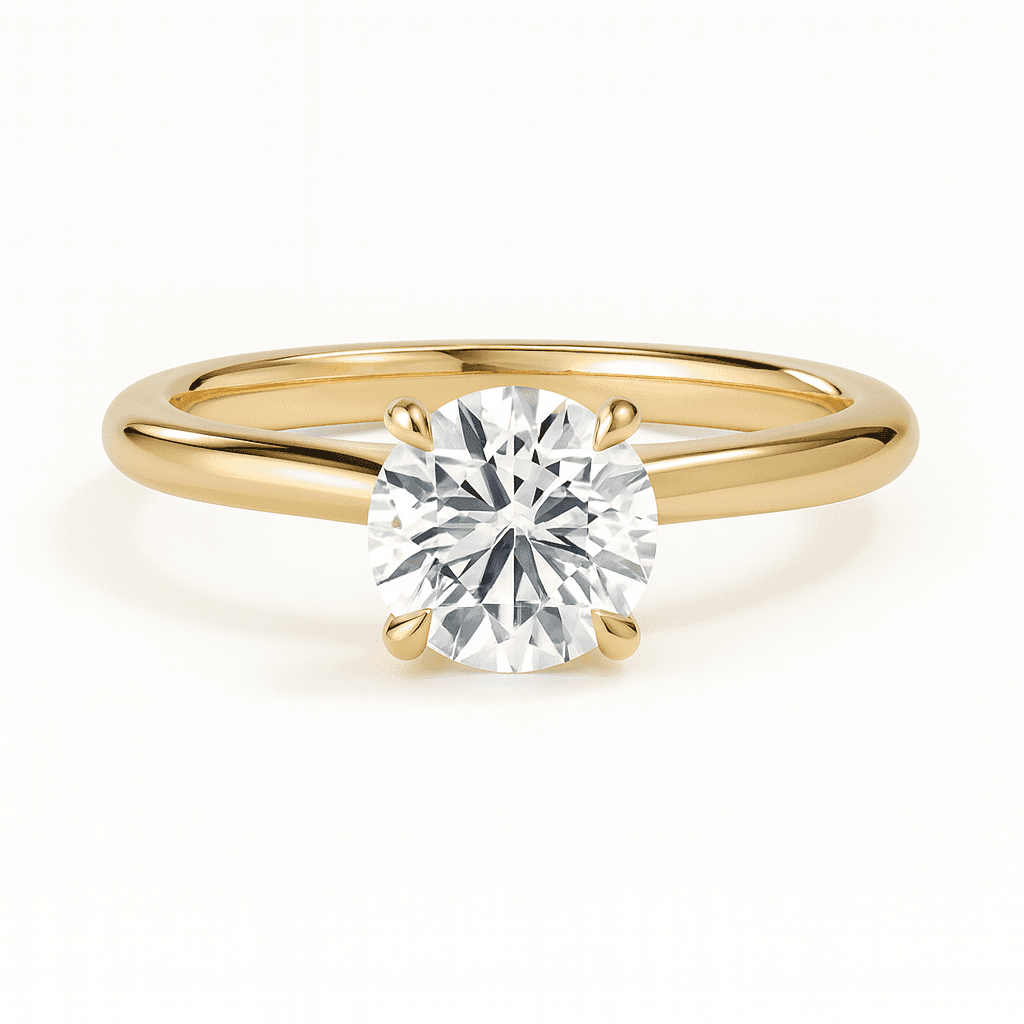 Elodie Round Glow Solitaire 1ct Diamond in 9ct White Gold, 9ct Yellow Gold, 18ct Yellow Gold
