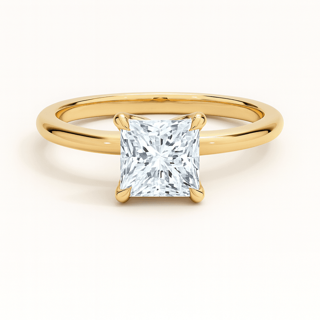 Elodie Princess Glow Solitaire 1ct Diamond in 9ct Yellow Gold, 18ct Yellow Gold