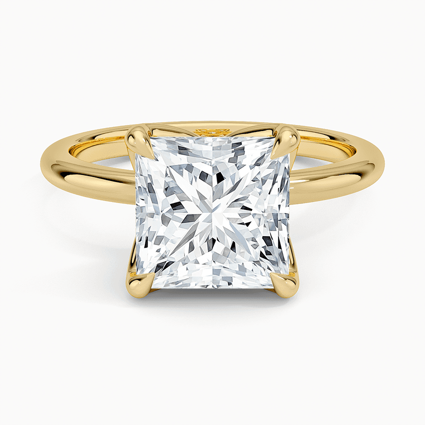 Elodie Princess Glow Solitaire 3ct Diamond in 9ct Yellow Gold, 18ct Yellow Gold