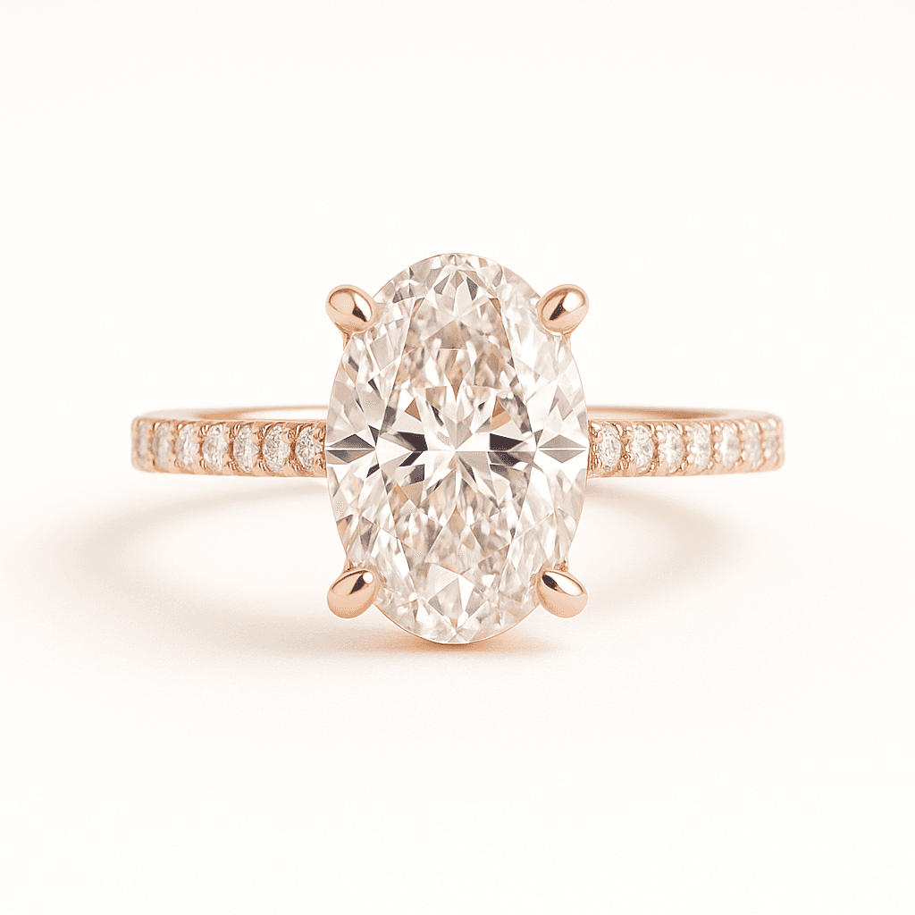 Laluna Oval - 3ct Diamond Ring in 18ct Rose Gold