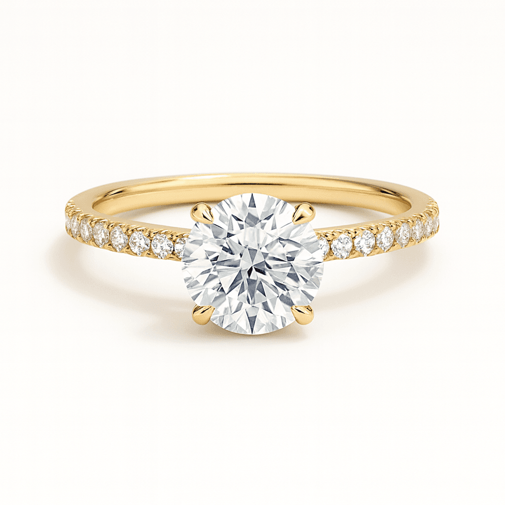 Secret Aura Halo Round 1ct Diamond in 9ct Yellow Gold, 18ct Yellow Gold